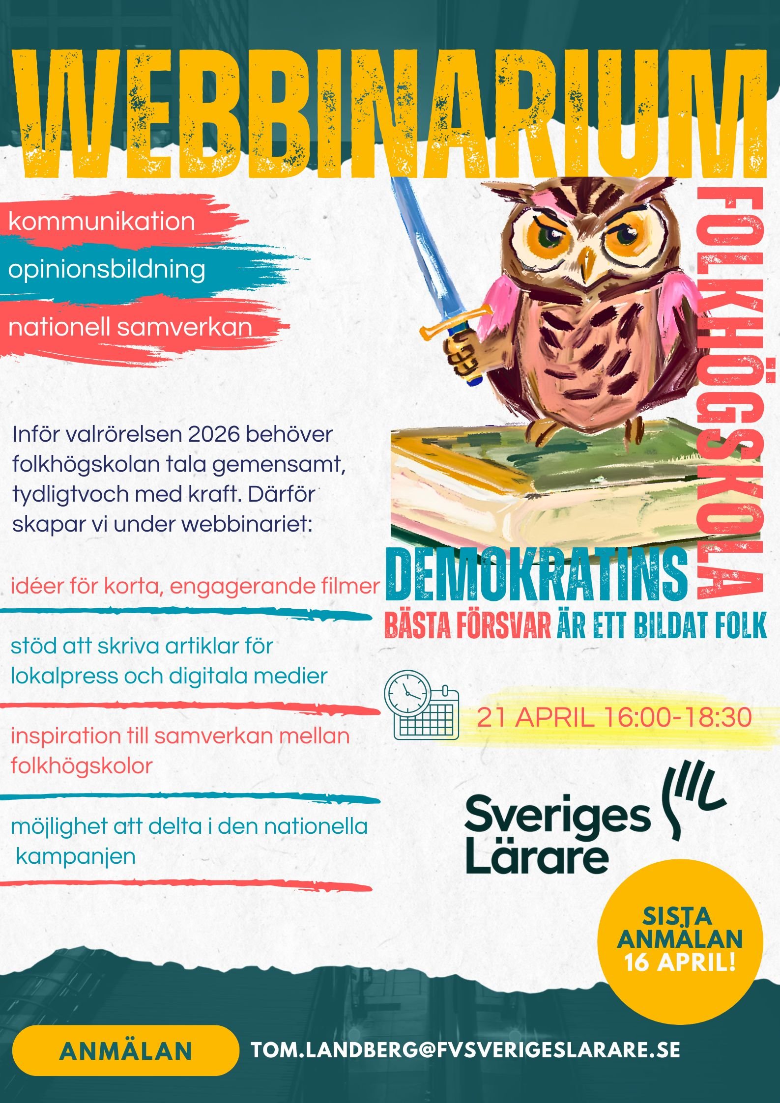 Affisch om webbinarium 21 april