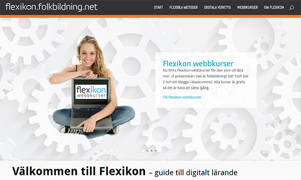 Skärmdump från Flexikons webbplats.